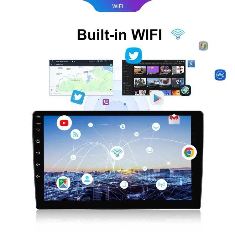 Máy nghe nhạc ô tô Bluetooth Android HD màn hình lớn 6+128G, Tích hợp GPS dẫn đường Android, Kích thước 7 inch, 9 inch, 10.1 inch