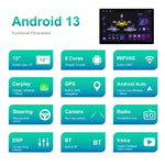 Máy định vị màn hình lớn Android 13,1 inch 4+64G với APK bản đồ đa năng / Carplay / Hình ảnh lùi xe, 13,1 inch