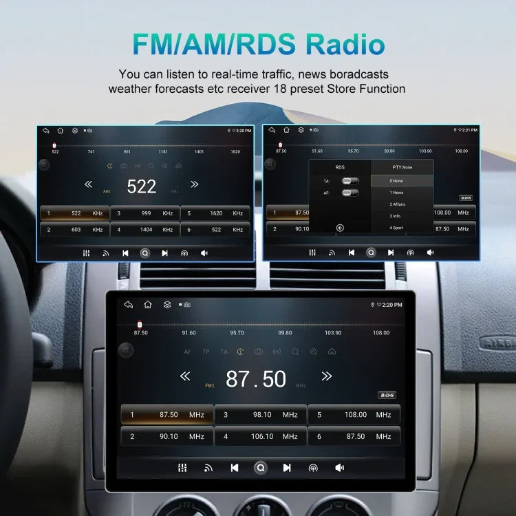 Máy định vị màn hình lớn Android 13,1 inch 4+64G với APK bản đồ đa năng / Carplay / Hình ảnh lùi xe, 13,1 inch