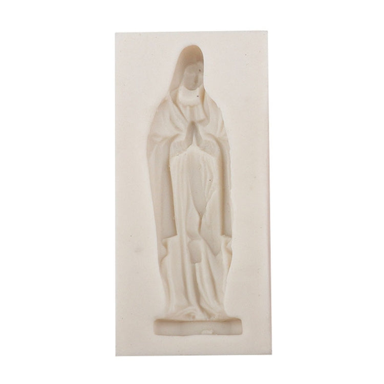 Khuôn bánh fondant Virgin Mary bằng silicone, khuôn làm bánh socola đất sét DIY, dụng cụ làm bánh