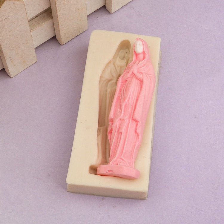 Khuôn bánh fondant Virgin Mary bằng silicone, khuôn làm bánh socola đất sét DIY, dụng cụ làm bánh