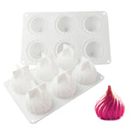 Khuôn bánh mousse xoáy, khuôn silicone hình hành tây cho bánh socola nướng tráng miệng Pháp, GT-105 đơn, GT-106 6 khoang, GT-9 15 khoang
