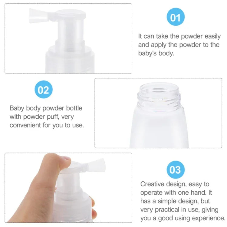 Prickly Heat Powder Spray Bottle Portable Empty Plastic Bottle, 180ml