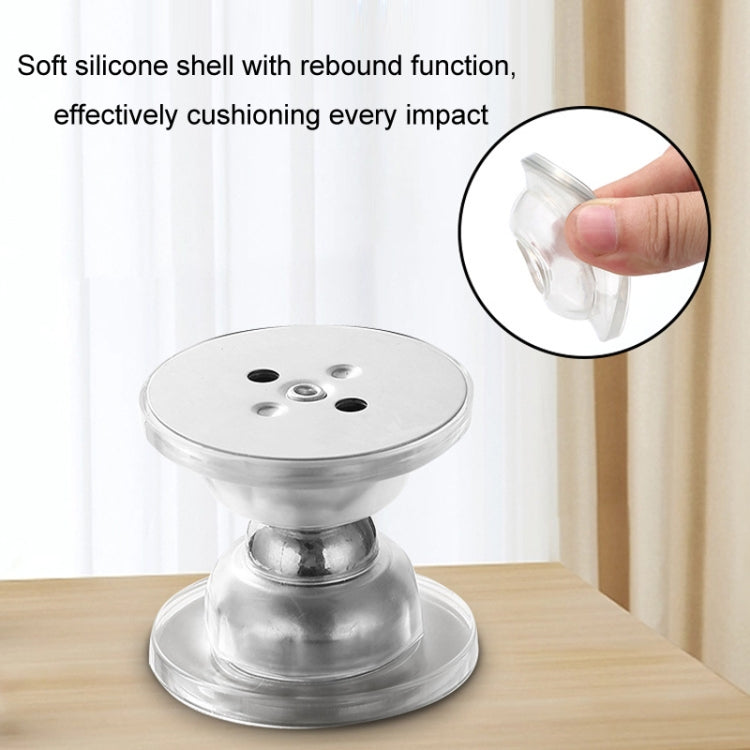 Chặn Cửa Chống Va Đập Im Lặng Từ Tính Mạnh Bằng Silicone Không Cần Đục Lỗ, Màu Trong Suốt, Đen, Trắng
