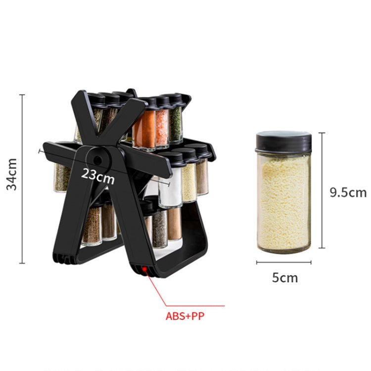 Bộ giá đựng chai gia vị xoay bánh xe Ferris 18 trong 1 cho nhà bếp