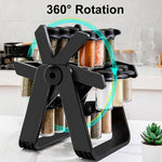 Bộ giá đựng chai gia vị xoay bánh xe Ferris 18 trong 1 cho nhà bếp