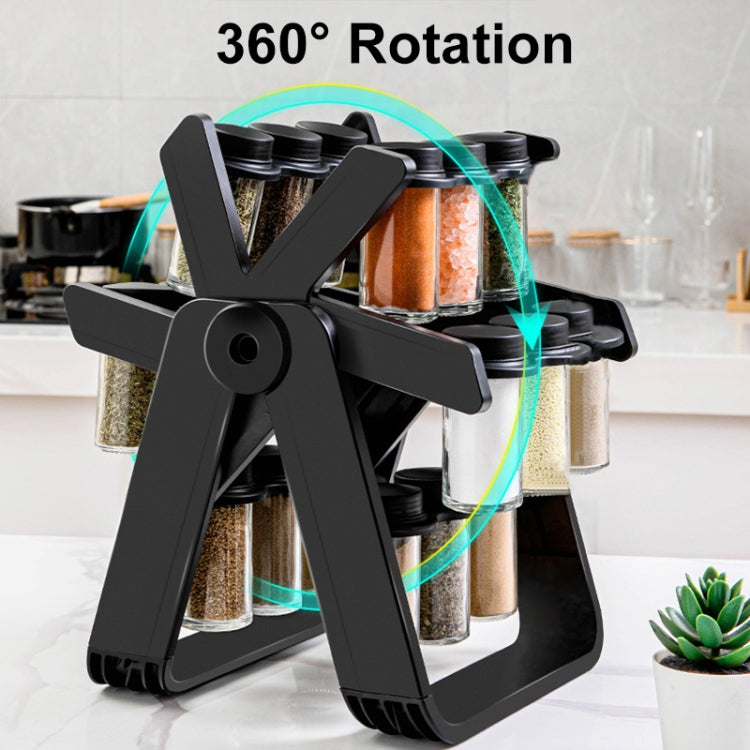 Bộ giá đựng chai gia vị xoay bánh xe Ferris 18 trong 1 cho nhà bếp