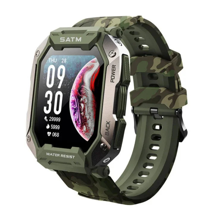 Đồng hồ thông minh C20Plus 1.81 inch theo dõi sức khỏe chống nước Bluetooth gọi điện, Màu xanh ngụy trang