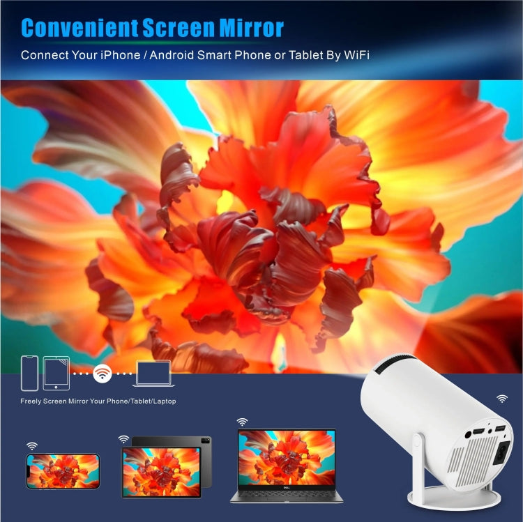 Máy chiếu thông minh HY300 PRO hệ điều hành Android 11.0, độ sáng 160 Lumen, máy chiếu di động, phích cắm EU, US, UK, AU
