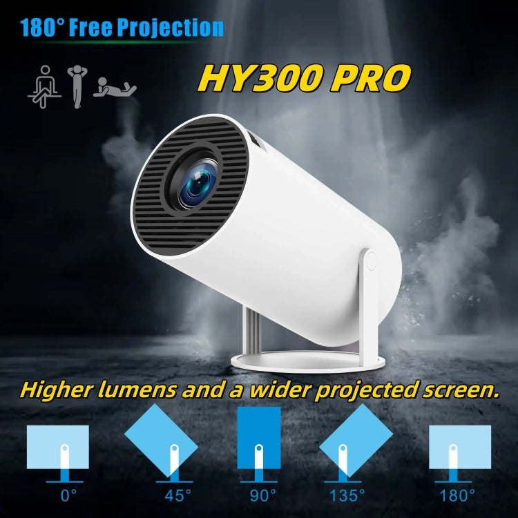 Máy chiếu thông minh HY300 PRO hệ điều hành Android 11.0, độ sáng 160 Lumen, máy chiếu di động, phích cắm EU, US, UK, AU