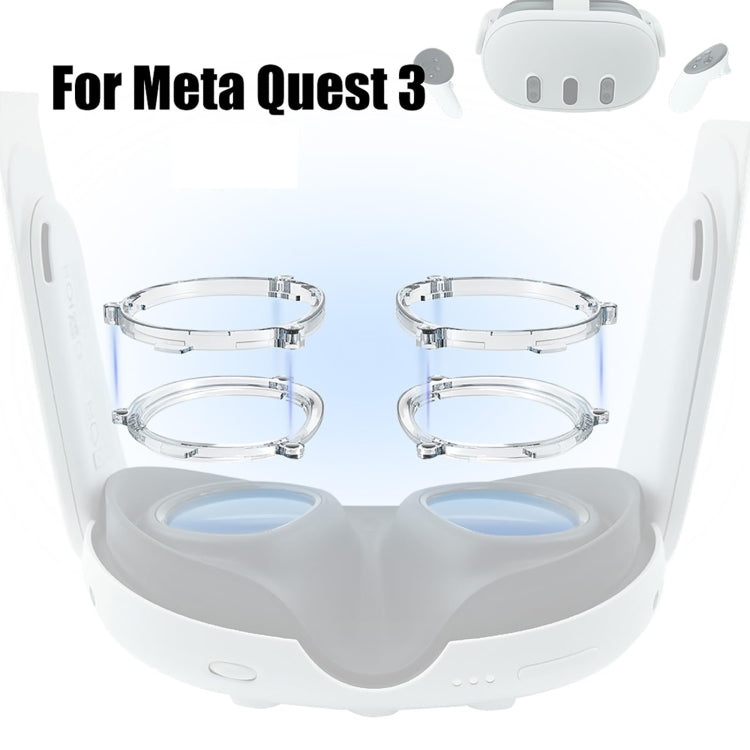 Khung kính nam châm VR Meta Quest 3, Khung L&R trong suốt, Ống kính chống ánh sáng xanh + khung trong suốt, Khung L&R màu đen, Ống kính chống ánh sáng xanh + khung màu đen