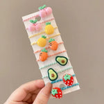 Bộ 10 chiếc dây buộc tóc trẻ em dễ thương, vòng tóc không gãy, băng đô nhỏ cho bé, hoa 1, bơ, trái cây và rau củ, hoa 2, hoa tám cánh nhiều màu, kẹo hồng, động vật ếch, kem, dưa hấu, hoa cúc trong suốt, màu kem...