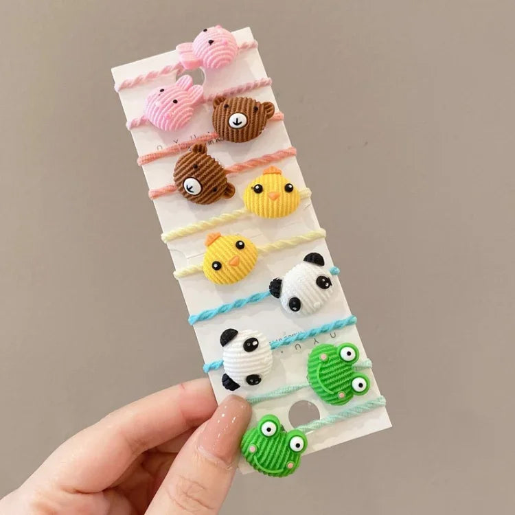 Bộ 10 chiếc dây buộc tóc trẻ em dễ thương, vòng tóc không gãy, băng đô nhỏ cho bé, hoa 1, bơ, trái cây và rau củ, hoa 2, hoa tám cánh nhiều màu, kẹo hồng, động vật ếch, kem, dưa hấu, hoa cúc trong suốt, màu kem...