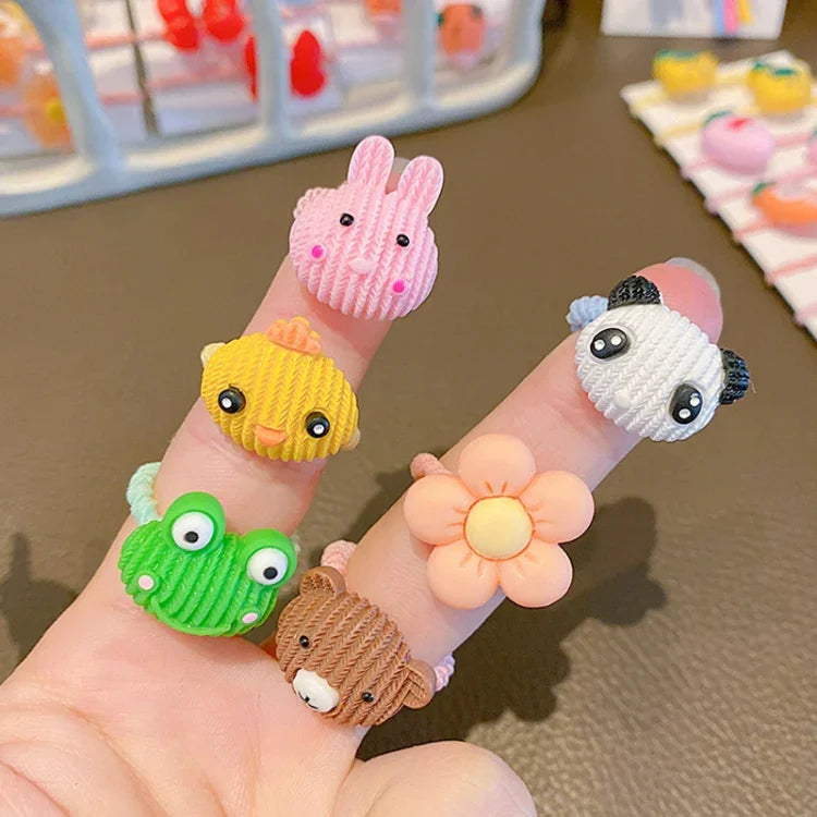Bộ 10 chiếc dây buộc tóc trẻ em dễ thương, vòng tóc không gãy, băng đô nhỏ cho bé, hoa 1, bơ, trái cây và rau củ, hoa 2, hoa tám cánh nhiều màu, kẹo hồng, động vật ếch, kem, dưa hấu, hoa cúc trong suốt, màu kem...