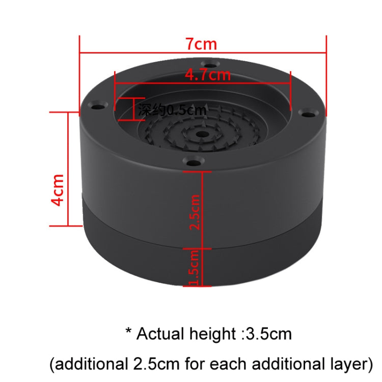 Đế máy giặt chống trượt tăng chiều cao, đệm chân giảm chấn cố định, màu đen 3.5cm, đen 6cm, đen 8.5cm