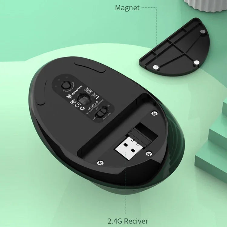 Chuột đứng dọc không dây Bluetooth chế độ kép sạc lại XUNSVFOX H5 cho văn phòng kinh doanh