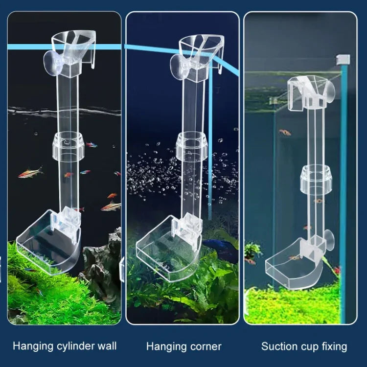 Ống cho cá ăn bằng acrylic cho bể cá nhỏ, 13-18cm, 20-32cm