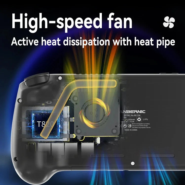 Máy chơi game cầm tay ANBERNIC RG556 hệ điều hành Android 13, màn hình AMOLED 5.48 inch, WIFI Bluetooth, bộ nhớ 128GB+128GB, 128GB+256GB