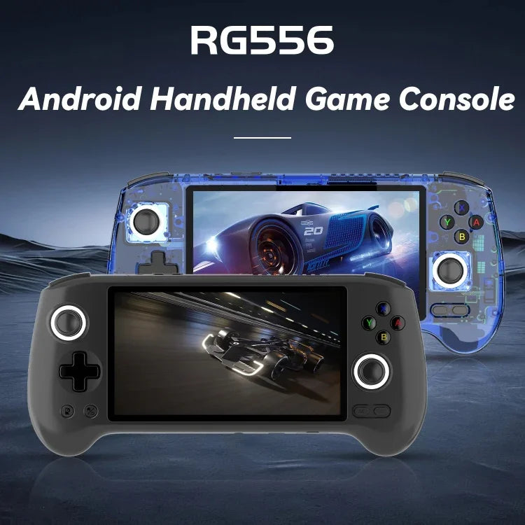 Máy chơi game cầm tay ANBERNIC RG556 hệ điều hành Android 13, màn hình AMOLED 5.48 inch, WIFI Bluetooth, bộ nhớ 128GB+128GB, 128GB+256GB
