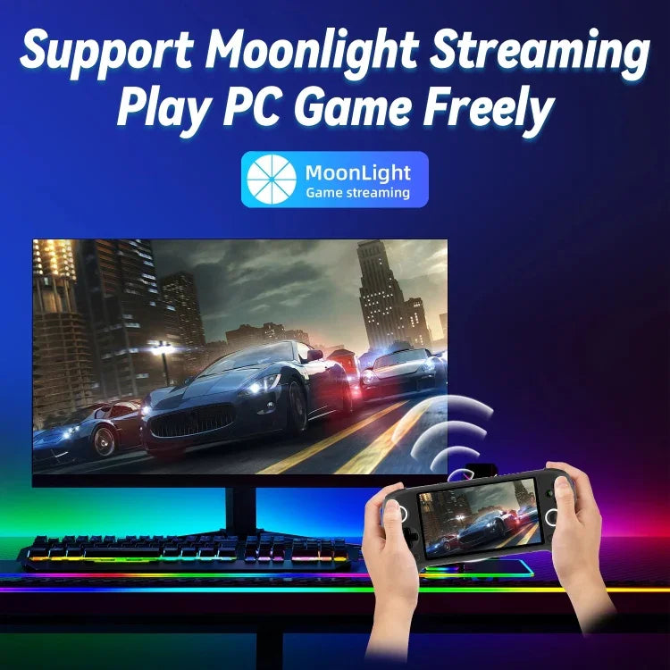 Máy chơi game cầm tay ANBERNIC RG556 hệ điều hành Android 13, màn hình AMOLED 5.48 inch, WIFI Bluetooth, bộ nhớ 128GB+128GB, 128GB+256GB