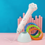 Bút in 3D nhiệt độ thấp sạc USB hình móng vuốt mèo, bút vẽ graffiti 3D DIY cho trẻ em, màu xanh bạc hà, màu hồng sakura