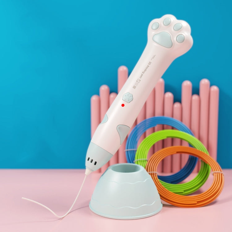 Bút in 3D nhiệt độ thấp sạc USB hình móng vuốt mèo, bút vẽ graffiti 3D DIY cho trẻ em, màu xanh bạc hà, màu hồng sakura