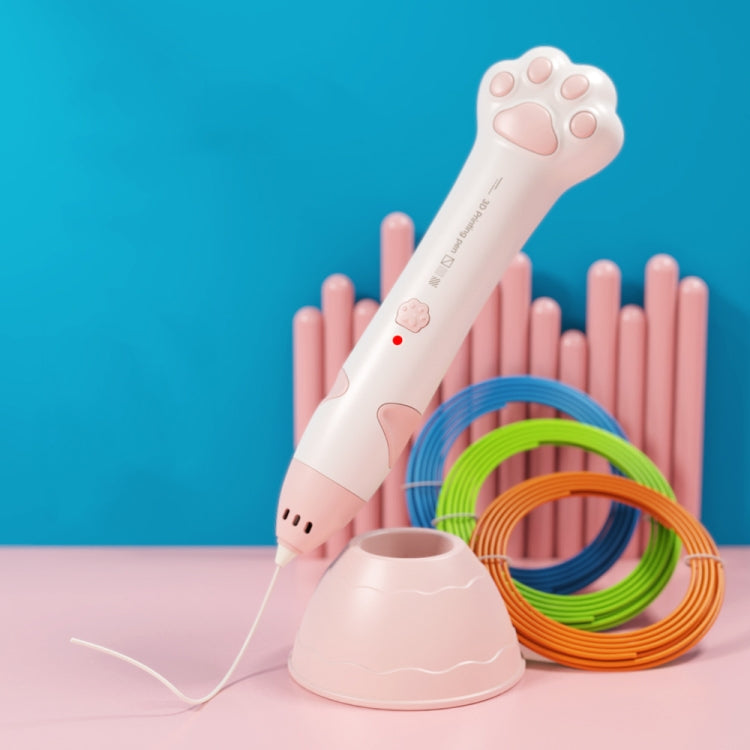 Bút in 3D nhiệt độ thấp sạc USB hình móng vuốt mèo, bút vẽ graffiti 3D DIY cho trẻ em, màu xanh bạc hà, màu hồng sakura