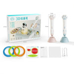 Bút in 3D nhiệt độ thấp sạc USB hình móng vuốt mèo, bút vẽ graffiti 3D DIY cho trẻ em, màu xanh bạc hà, màu hồng sakura