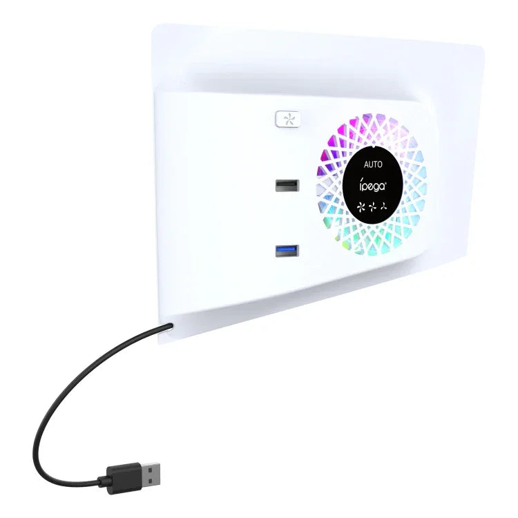 Quạt làm mát điều khiển nhiệt độ và ốp mặt cho PS5 Slim ipega PG-P5S019 + USB HUB có đèn RGB, ipega PG-P5S019