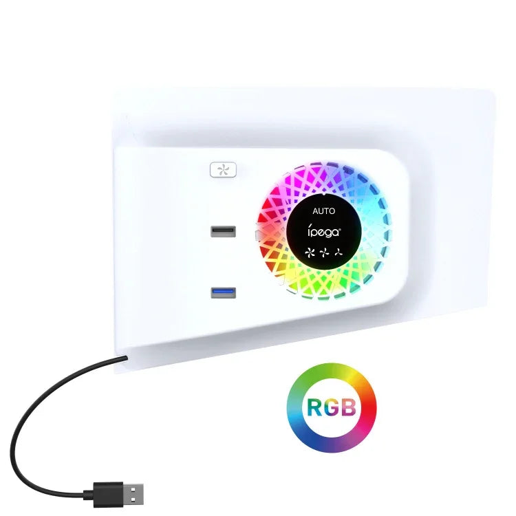 Quạt làm mát điều khiển nhiệt độ và ốp mặt cho PS5 Slim ipega PG-P5S019 + USB HUB có đèn RGB, ipega PG-P5S019