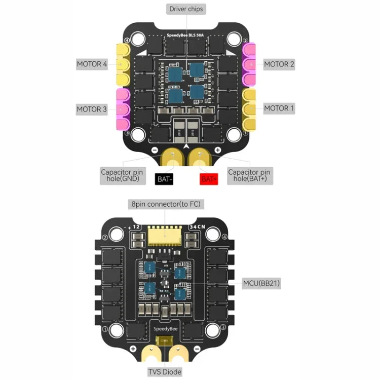 Thanh đo áp suất Lipo 3-6S cho drone RC, ESC 4 trong 1 SpeedyBee BLS 50A