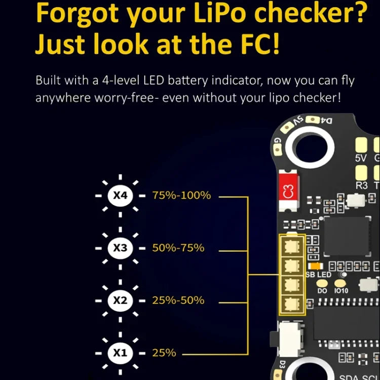 Thanh đo áp suất Lipo 3-6S cho drone RC, ESC 4 trong 1 SpeedyBee BLS 50A
