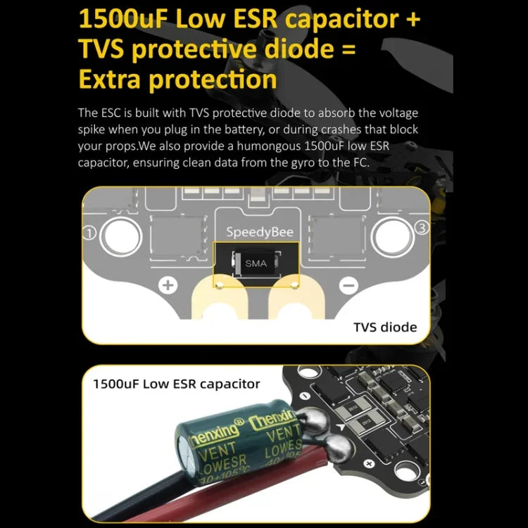 Thanh đo áp suất Lipo 3-6S cho drone RC, ESC 4 trong 1 SpeedyBee BLS 50A
