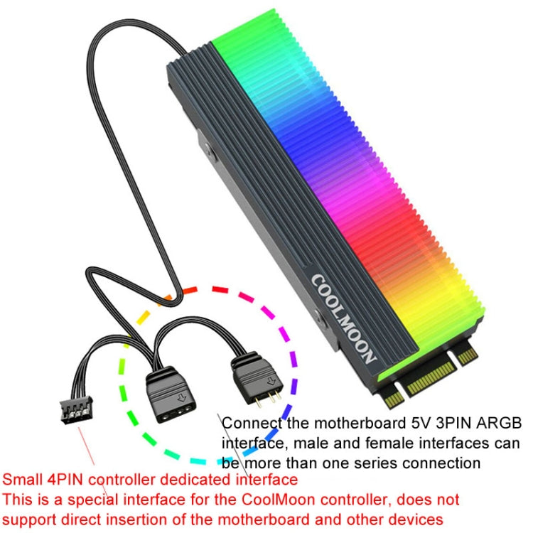 Tản nhiệt ổ cứng thể rắn M.2 2280 COOLMOON CM-M2A 5V ARGB, CM-M2A