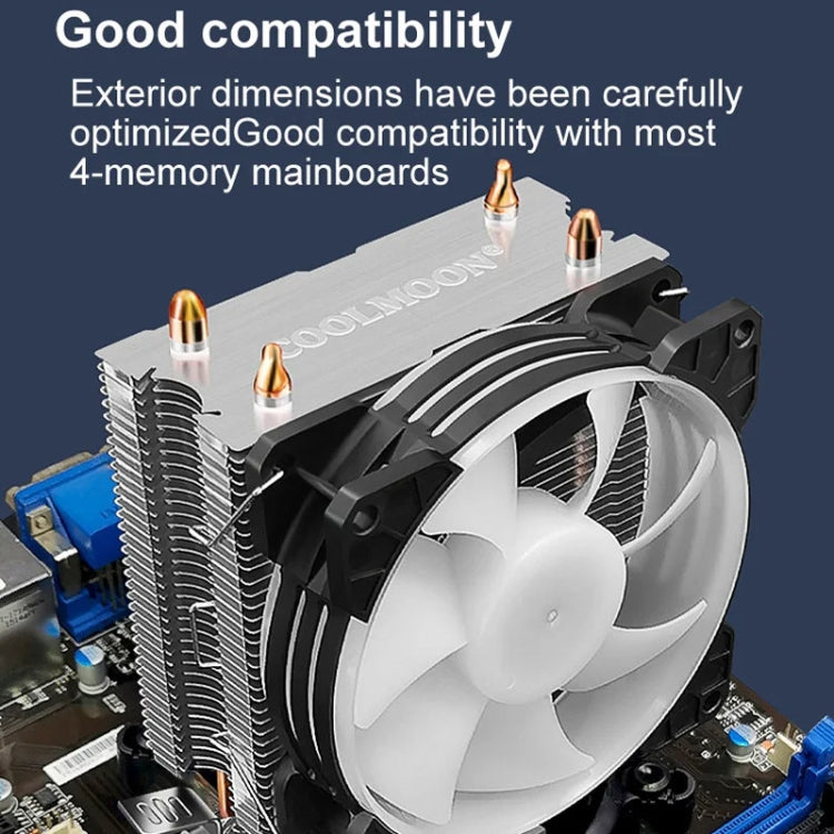 Quạt CPU ống đồng đôi COOLMOON Frost cho PC để bàn làm mát bằng không khí AMD, phiên bản P2 Magic Moon quạt đơn, phiên bản P22 Magic Moon quạt đôi, phiên bản P2 Streamline quạt đơn, phiên bản P22 Streamline quạt đôi