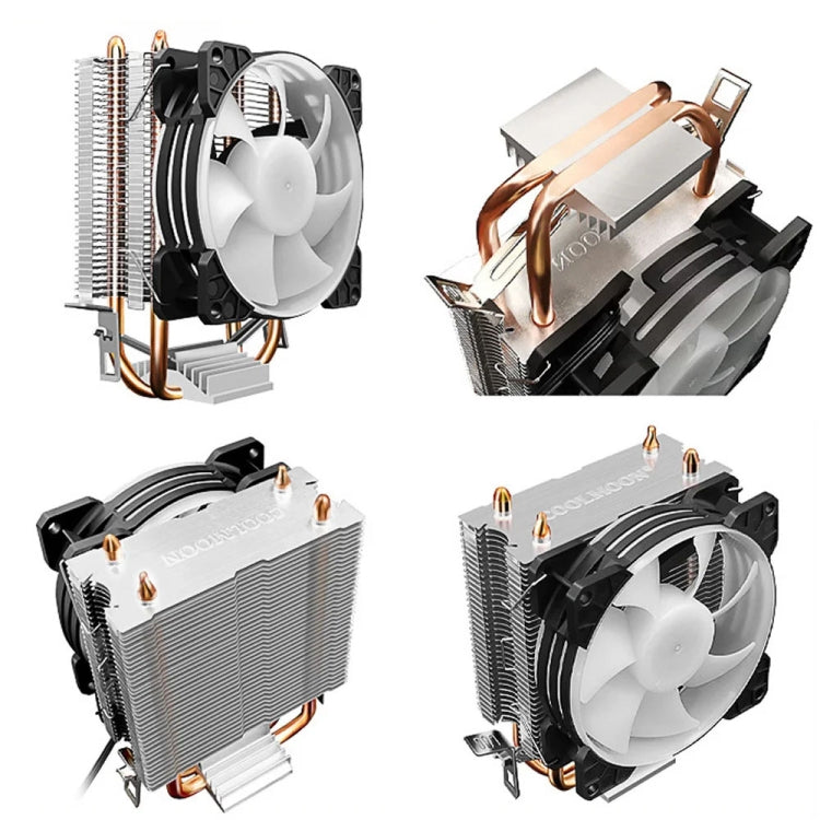 Quạt CPU ống đồng đôi COOLMOON Frost cho PC để bàn làm mát bằng không khí AMD, phiên bản P2 Magic Moon quạt đơn, phiên bản P22 Magic Moon quạt đôi, phiên bản P2 Streamline quạt đơn, phiên bản P22 Streamline quạt đôi