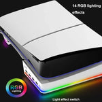 Giá đỡ ngang có đèn RGB và 4 cổng USB HUB cho máy chủ Sony PS5 Slim IPEGA PG-P5S021, màu trắng