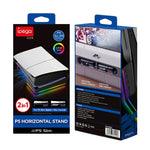 Giá đỡ ngang có đèn RGB và 4 cổng USB HUB cho máy chủ Sony PS5 Slim IPEGA PG-P5S021, màu trắng