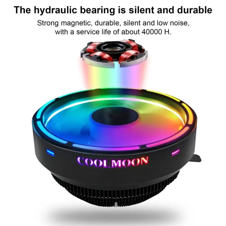Quạt làm mát CPU COOLMOON cho máy tính để bàn đổi màu tự động đa nền tảng, CM-BF-RGB