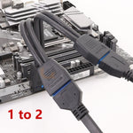 Cáp nối dài USB3.0 19 chân cho bo mạch chủ máy tính, dài 21cm 19Pin