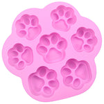 Khuôn bánh silicone hình bàn chân mèo nhỏ và lớn 7 ô, hoạt hình DIY làm thủ công, màu hồng, xanh nhạt