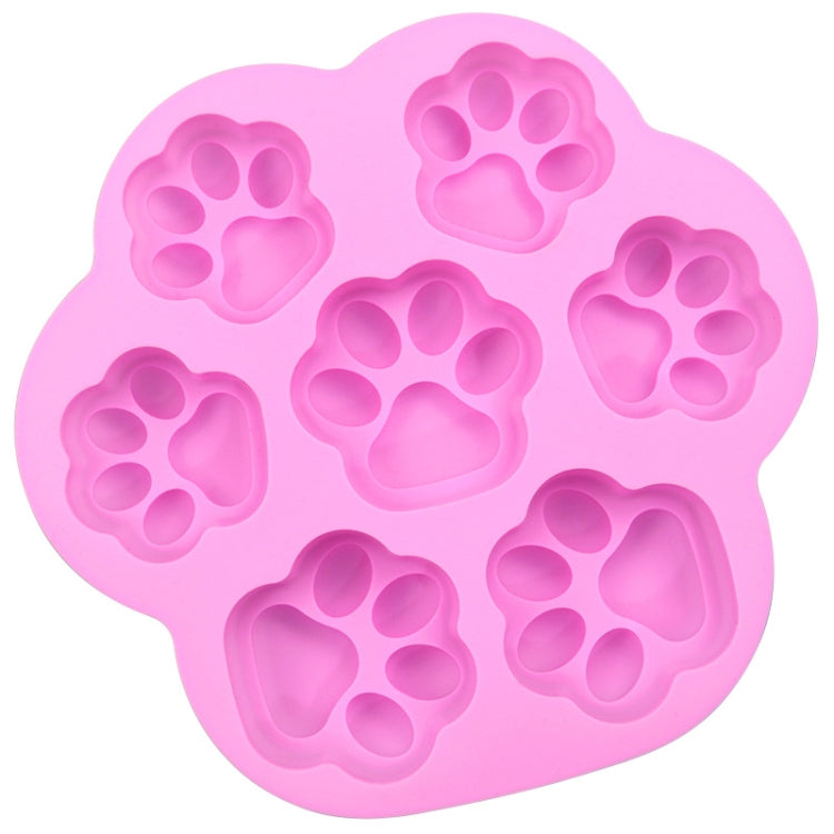 Khuôn bánh silicone hình bàn chân mèo nhỏ và lớn 7 ô, hoạt hình DIY làm thủ công, màu hồng, xanh nhạt