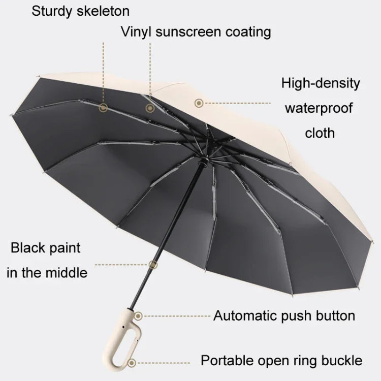 Ô Gấp Tự Động Dùng Đôi Che Mưa Che Nắng Unisex, Màu Be 105cm, Màu Xanh Dương 105cm, Màu Xám 105cm, Màu Be 125cm, Màu Xanh Dương 125cm, Màu Xám 125cm, Màu Be Đảo Ngược 105cm, Màu Xanh Dương Đảo Ngược 105cm