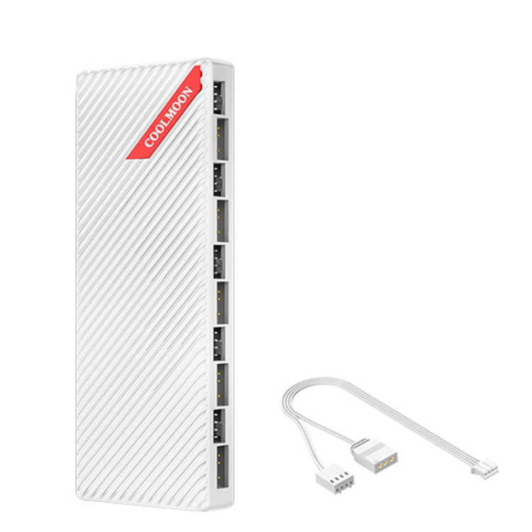 Bộ chia điều khiển nhiệt độ COOLMOON AM10 ARGB+PWM 10 cổng kép quạt case 5V 3Pin HUB
