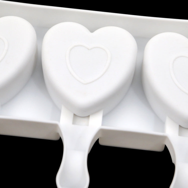 Khuôn làm kem hình trái tim 3 ô, khuôn pudding DIY không dính, 3 ô hình trái tim
