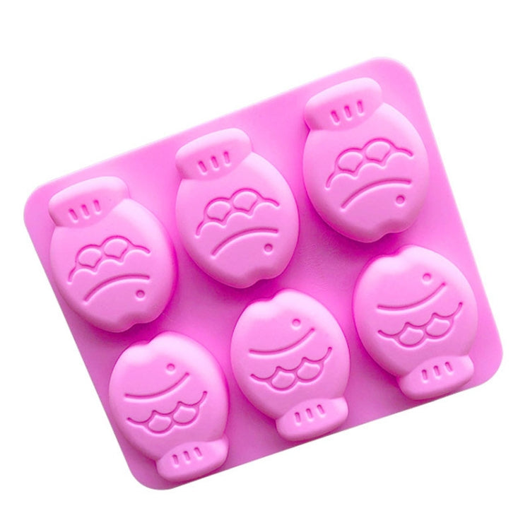 Khuôn bánh silicone hình cá nhỏ 6 ô, khuôn làm xà phòng thủ công, 6 ô cá nhỏ
