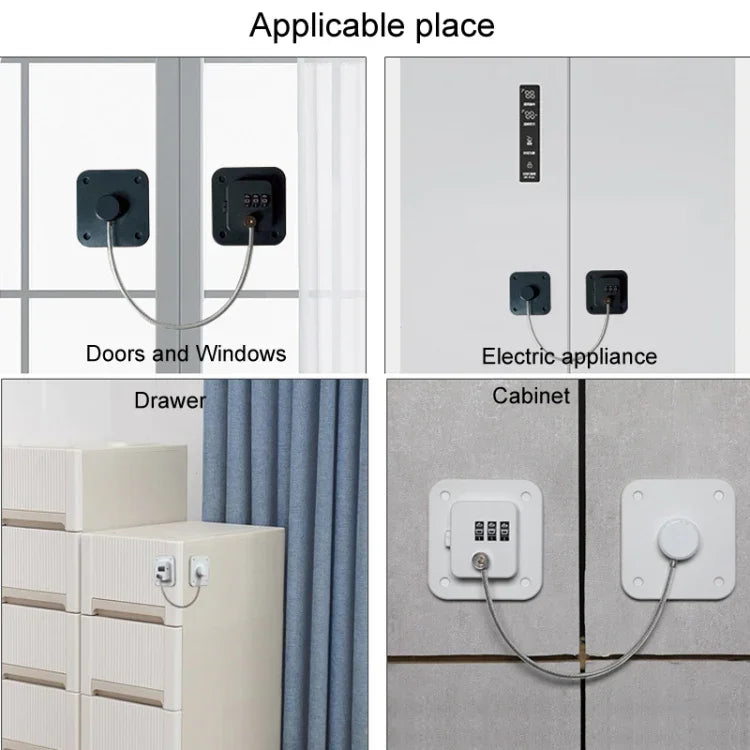 Khóa An Toàn Trẻ Em Giới Hạn Cửa Sổ Không Khoan Khóa Kết Hợp Tủ Lạnh Ngăn Kéo Tủ, 3 Số Màu Đen, 3 Số Màu Trắng, 2 Số Màu Đen, 2 Số Màu Trắng, 2 Số Màu Xám
