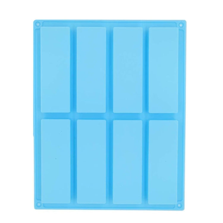 Khuôn xà phòng thủ công hình chữ nhật 8 ô bằng silicone, khuôn liệu liệu hương thơm DIY, màu xanh nhạt, tím, hồng