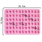 Khuôn kẹo fudge silicone hình trái cây 66 ô, khuôn kẹo mini 66 ô hình trái cây
