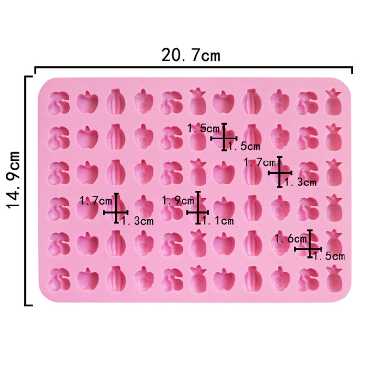 Khuôn kẹo fudge silicone hình trái cây 66 ô, khuôn kẹo mini 66 ô hình trái cây